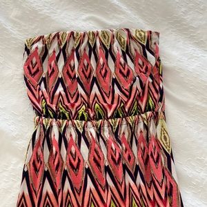Pink patterned maxi dress